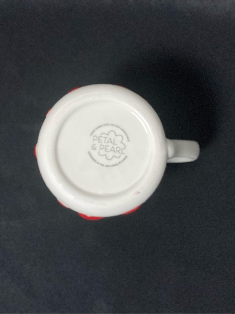 Petal & Pearl Embossed Cherry And Bow Polka Dot 24 oz Ceramic Mug - Picture 6 of 11